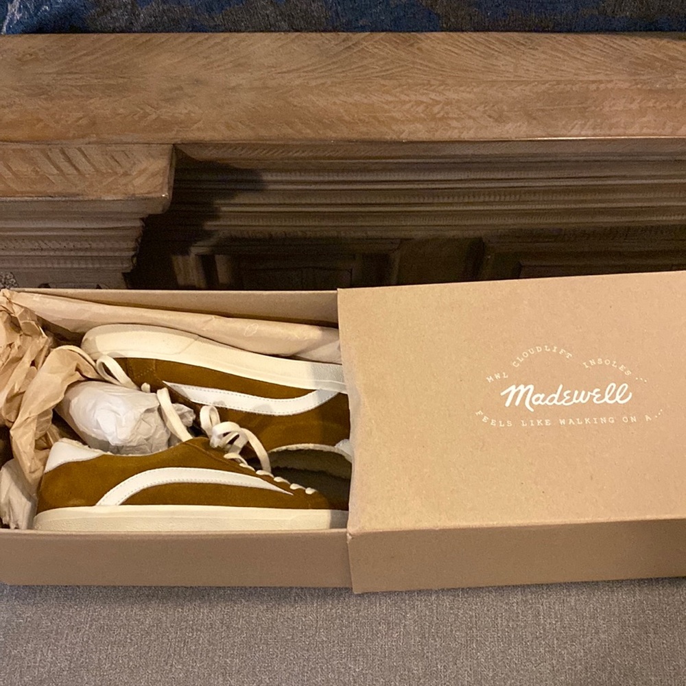 New Madewell Sidewalk Low-Top  Suede and Leather Sneakers